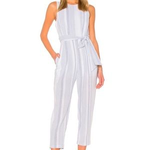ASTR blue and white striped jumpsuit